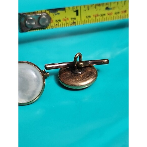 Vintage Dark Mother of Pearl Mens Shirt Studs Formal Jewelry Set - Picture 3 of 7